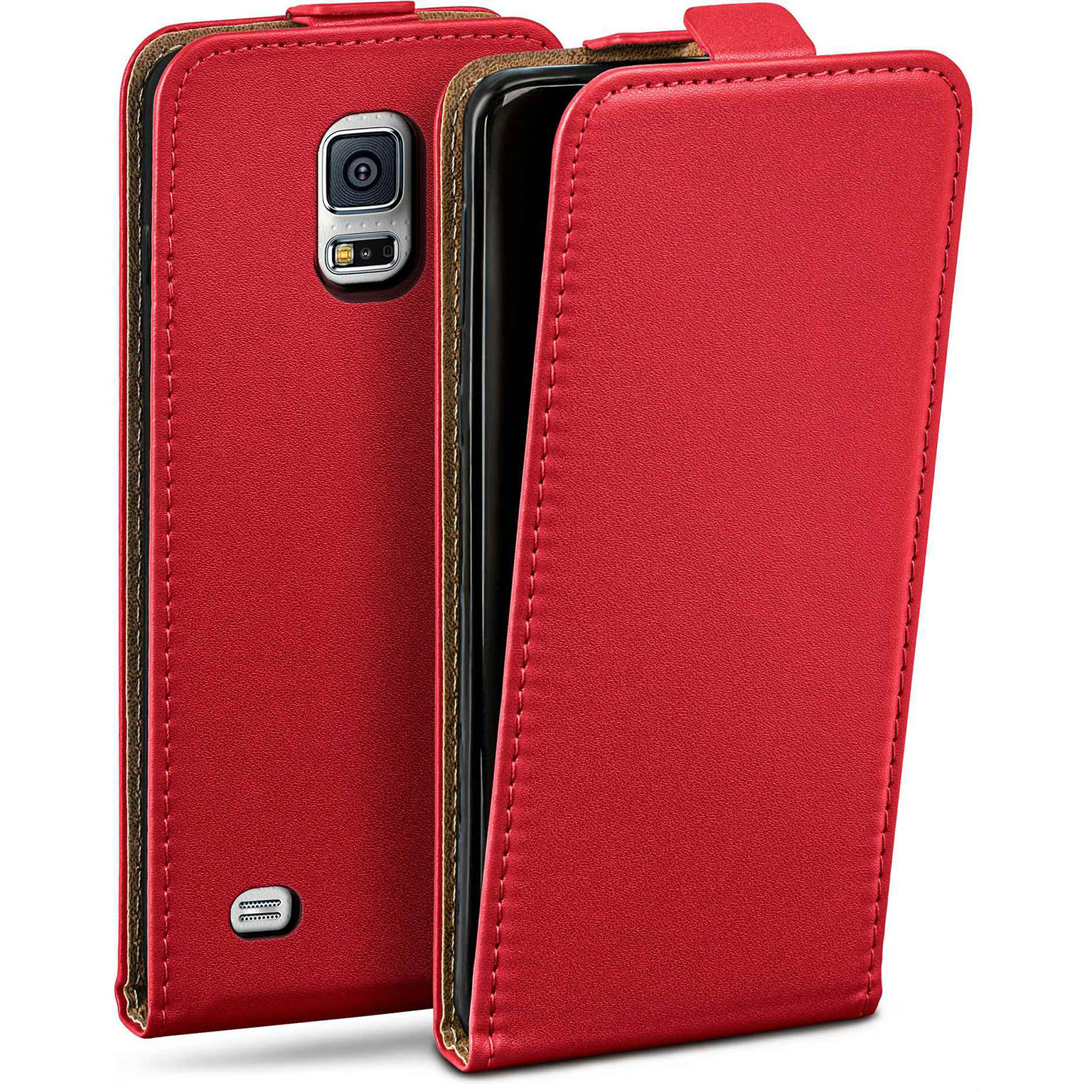 moex Flip Case Samsung Galaxy S5 Mini Klapphülle Leder Optik – Weiteres Produktbild 1 moex Flip Case Samsung Galaxy S5 Mini Klapphülle Leder Optik – Weiteres Produktbild 1