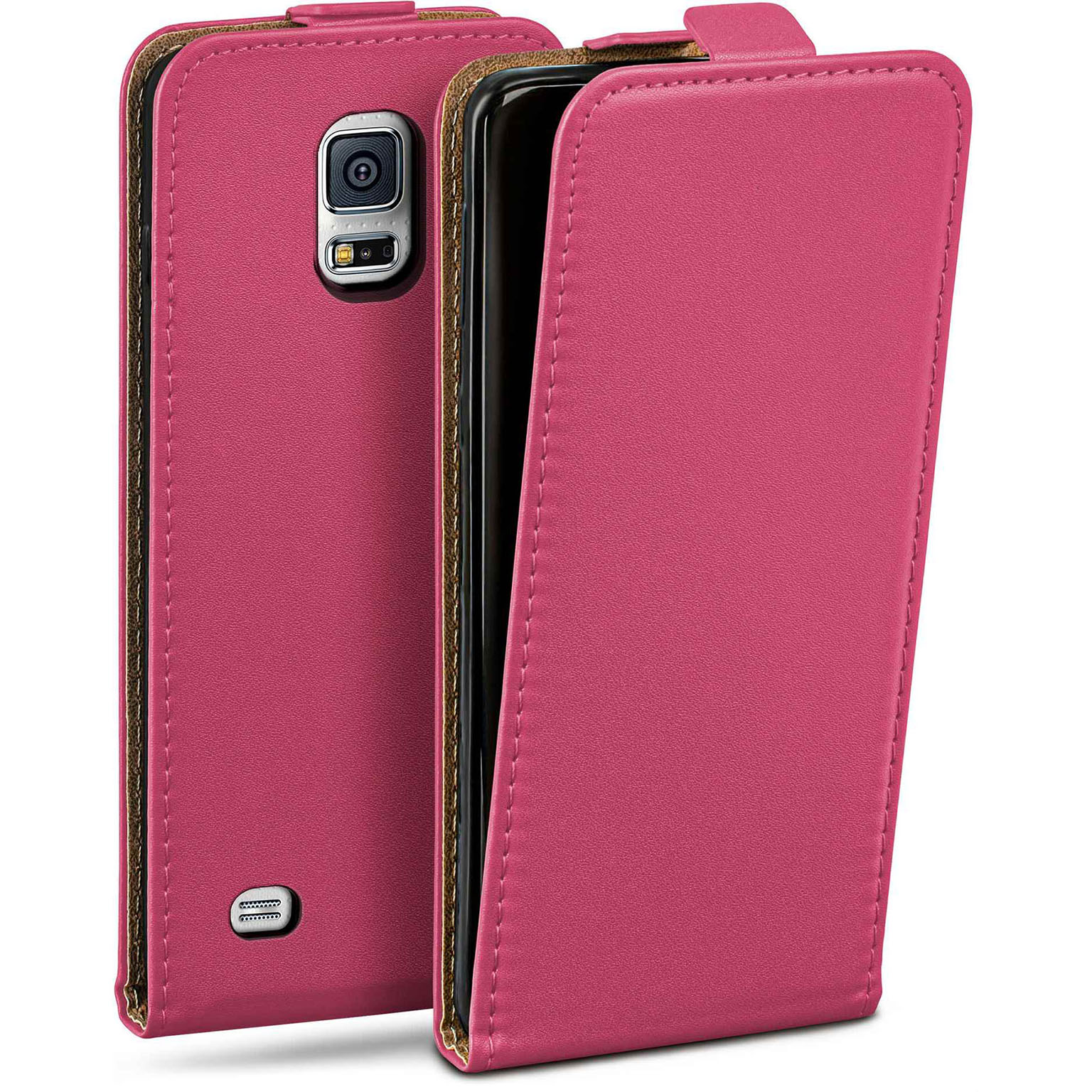 moex Flip Case Samsung Galaxy S5 Mini Klapphülle Leder Optik Hauptbild
