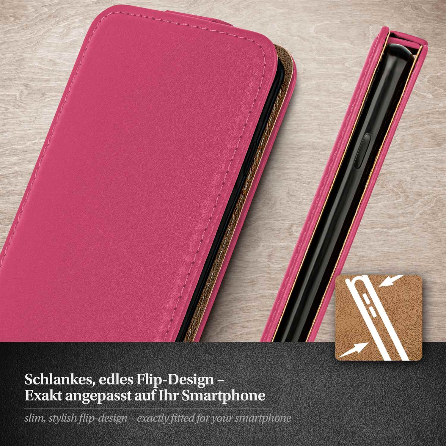 moex Flip Case Samsung Galaxy S5 Mini Klapphülle Leder Optik – Weiteres Produktbild 1