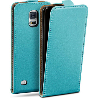 moex Flip Case Samsung Galaxy S5 Mini Klapphülle Leder Optik – Aqua-Cyan moex Flip Case Samsung Galaxy S5 Mini Klapphülle Leder Optik – Aqua-Cyan