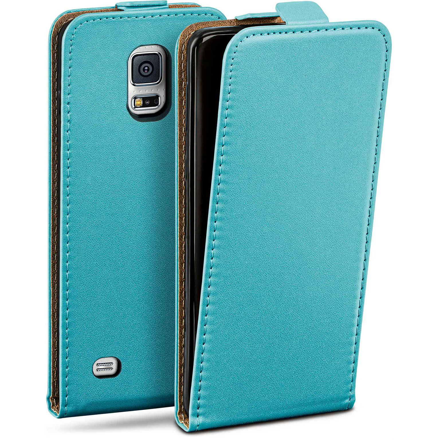 moex Flip Case Samsung Galaxy S5 Mini Klapphülle Leder Optik Hauptbild