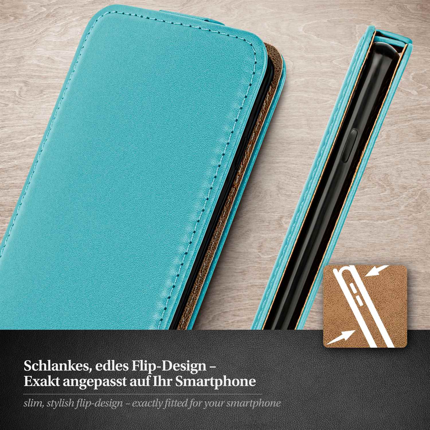 moex Flip Case Samsung Galaxy S5 Mini Klapphülle Leder Optik – Weiteres Produktbild 1