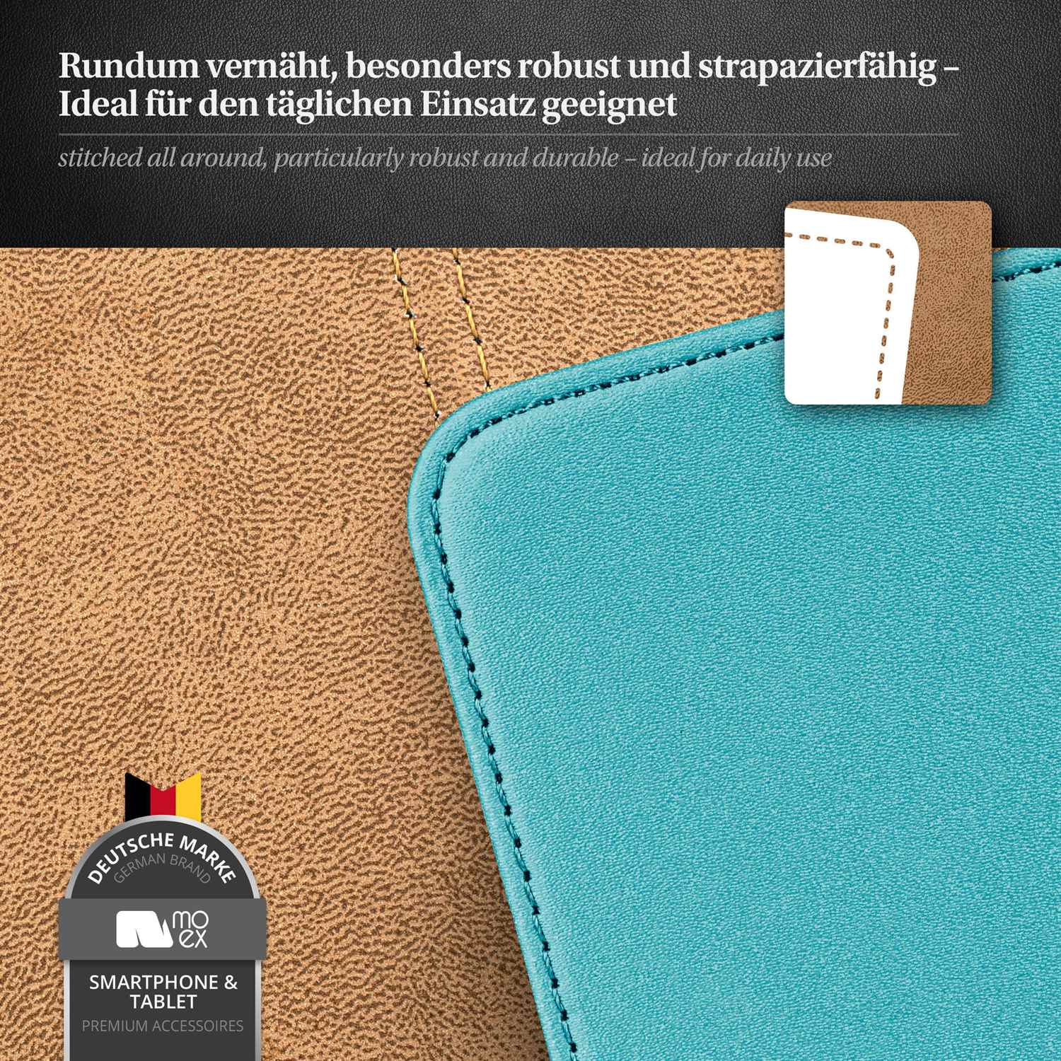 moex Flip Case Samsung Galaxy S5 Mini Klapphülle Leder Optik – Weiteres Produktbild 4