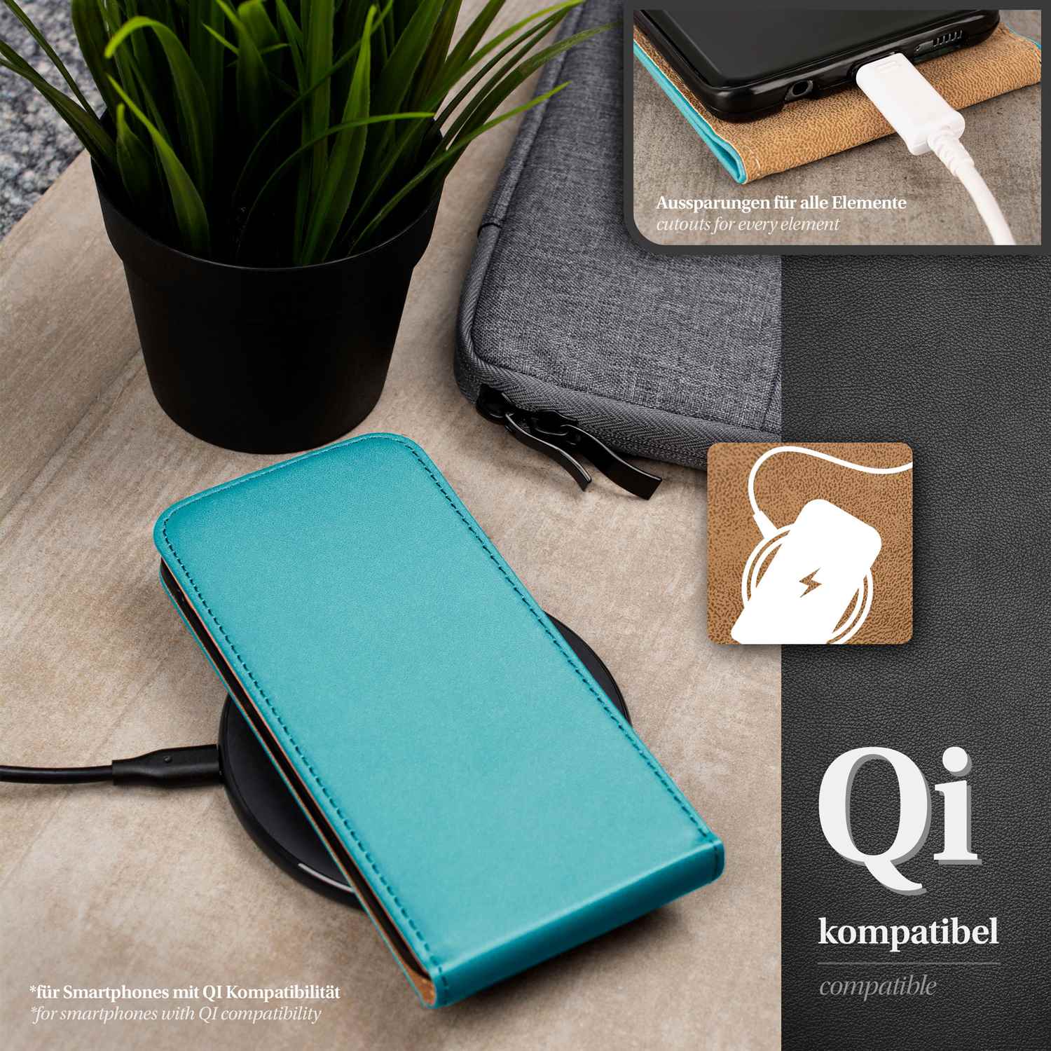 moex Flip Case Samsung Galaxy S5 Mini Klapphülle Leder Optik – Weiteres Produktbild 5