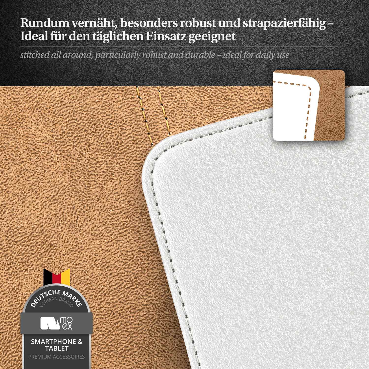 moex Flip Case Samsung Galaxy S5 Mini Klapphülle Leder Optik – Weiteres Produktbild 4