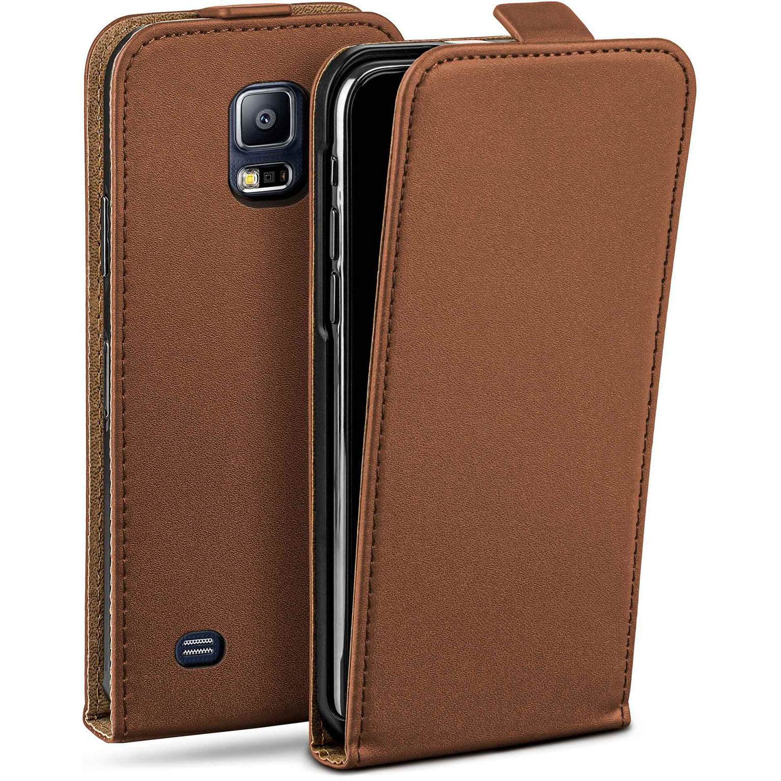 moex Flip Case Samsung Galaxy S5 Klapphülle Leder Optik – Weiteres Produktbild 1