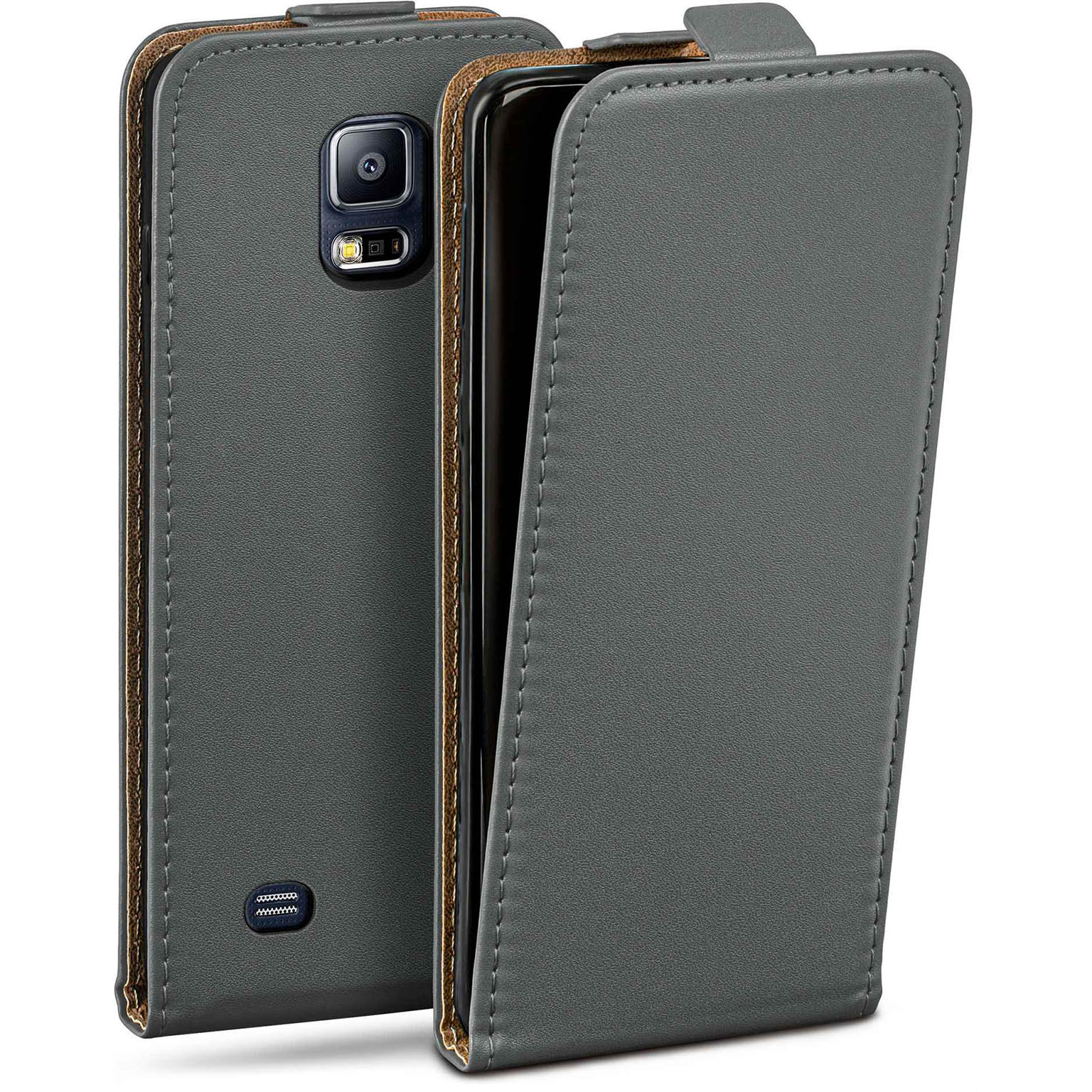 moex Flip Case Samsung Galaxy S5 Klapphülle Leder Optik – Weiteres Produktbild 1