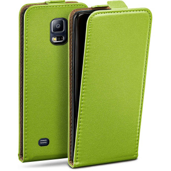 moex moex Flip Case Samsung Galaxy S5 Klapphülle Leder Optik – Lime-Green