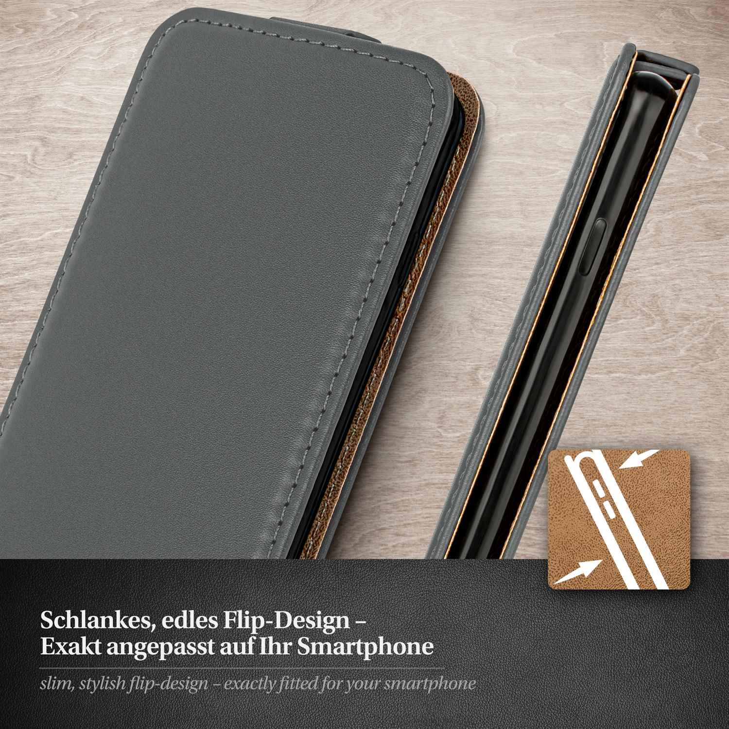 moex Flip Case Samsung Galaxy S5 Neo Klapphülle Leder Optik – Weiteres Produktbild 1
