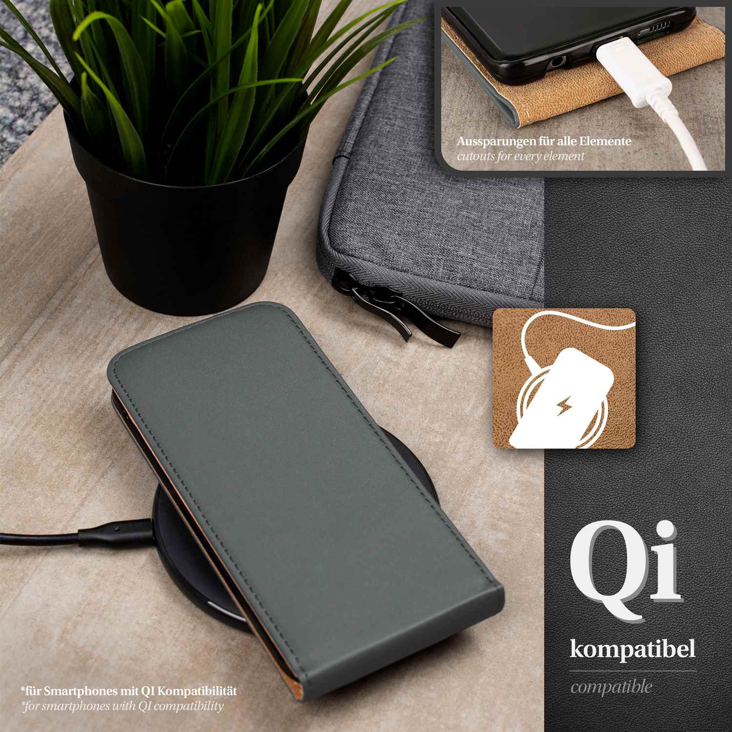 moex Flip Case Samsung Galaxy S5 Neo Klapphülle Leder Optik – Weiteres Produktbild 5
