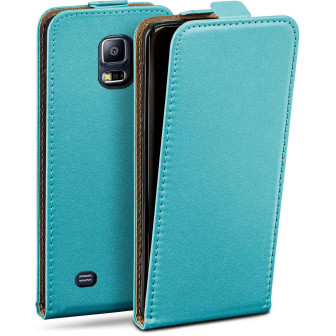 moex moex Flip Case Samsung Galaxy S5 Neo Klapphülle Leder Optik – Aqua-Cyan