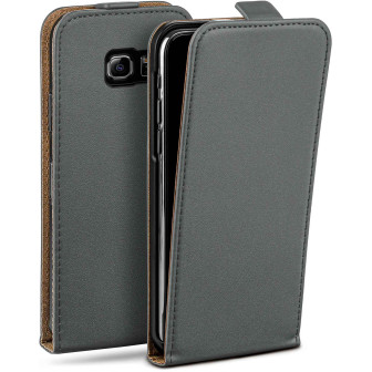 moex Flip Case Samsung Galaxy S6 Edge Klapphülle Leder Optik – Anthracite-Gray moex Flip Case Samsung Galaxy S6 Edge Klapphülle Leder Optik – Anthracite-Gray
