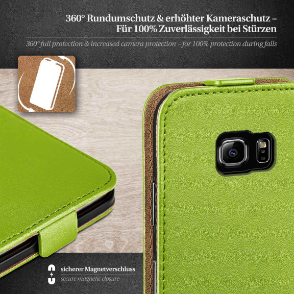 moex Flip Case Samsung Galaxy S6 Edge Klapphülle Leder Optik – Weiteres Produktbild 3