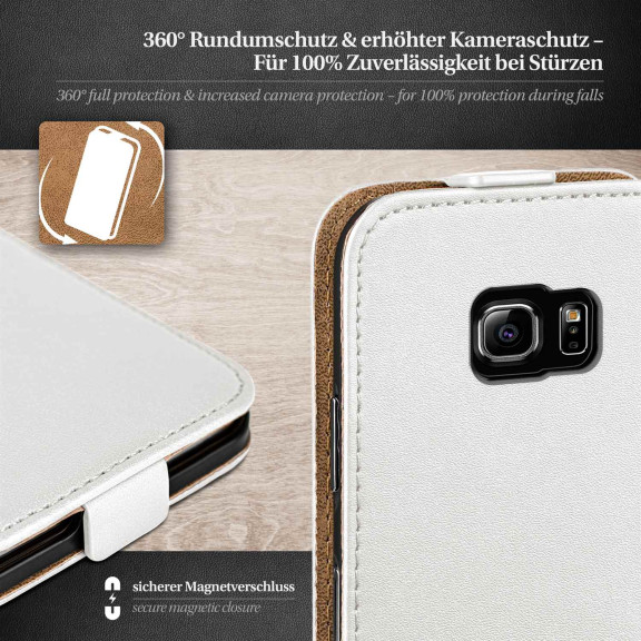 moex Flip Case Samsung Galaxy S6 Edge Klapphülle Leder Optik – Weiteres Produktbild 3