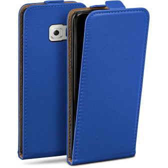 moex moex Flip Case Samsung Galaxy S6 Klapphülle Leder Optik – Royal-Blue