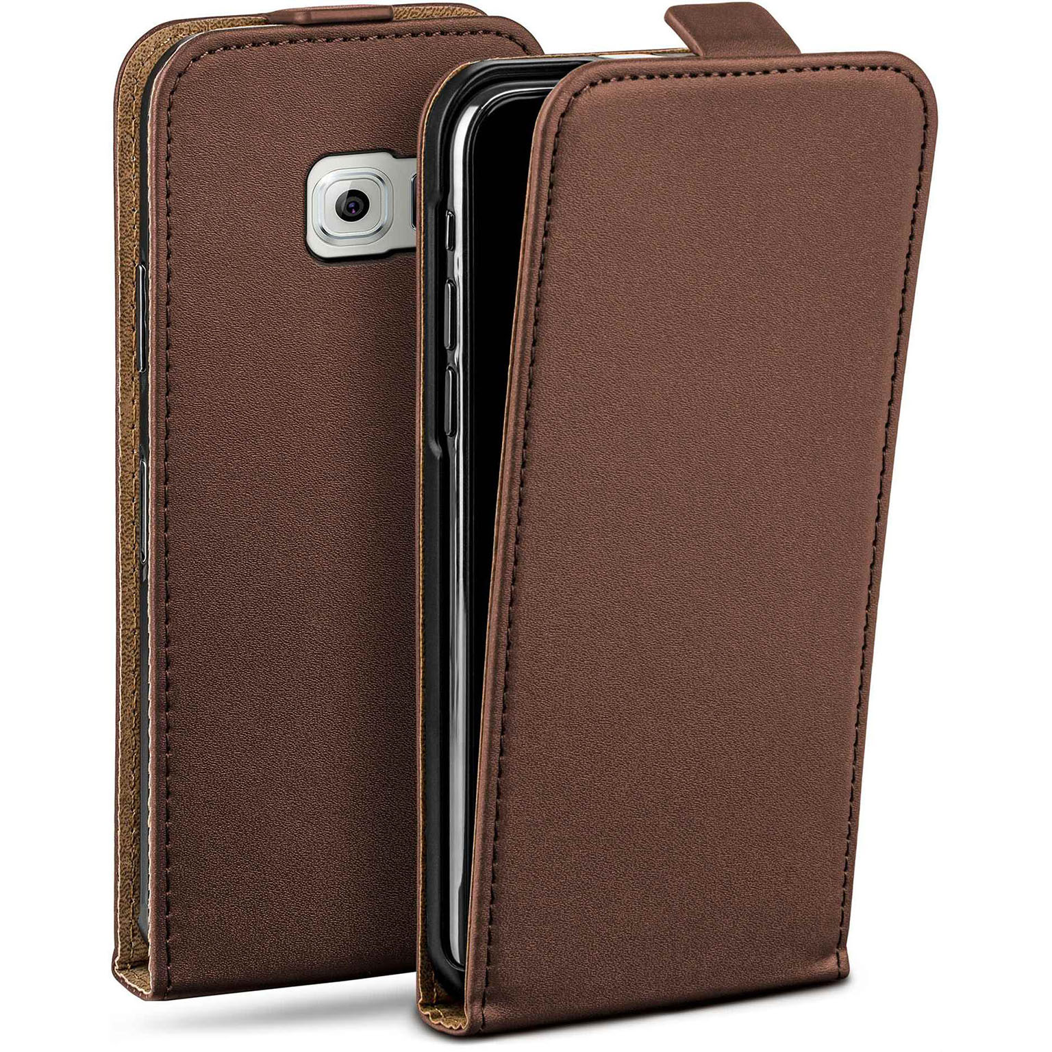 moex Flip Case Samsung Galaxy S6 Klapphülle Leder Optik – Weiteres Produktbild 1
