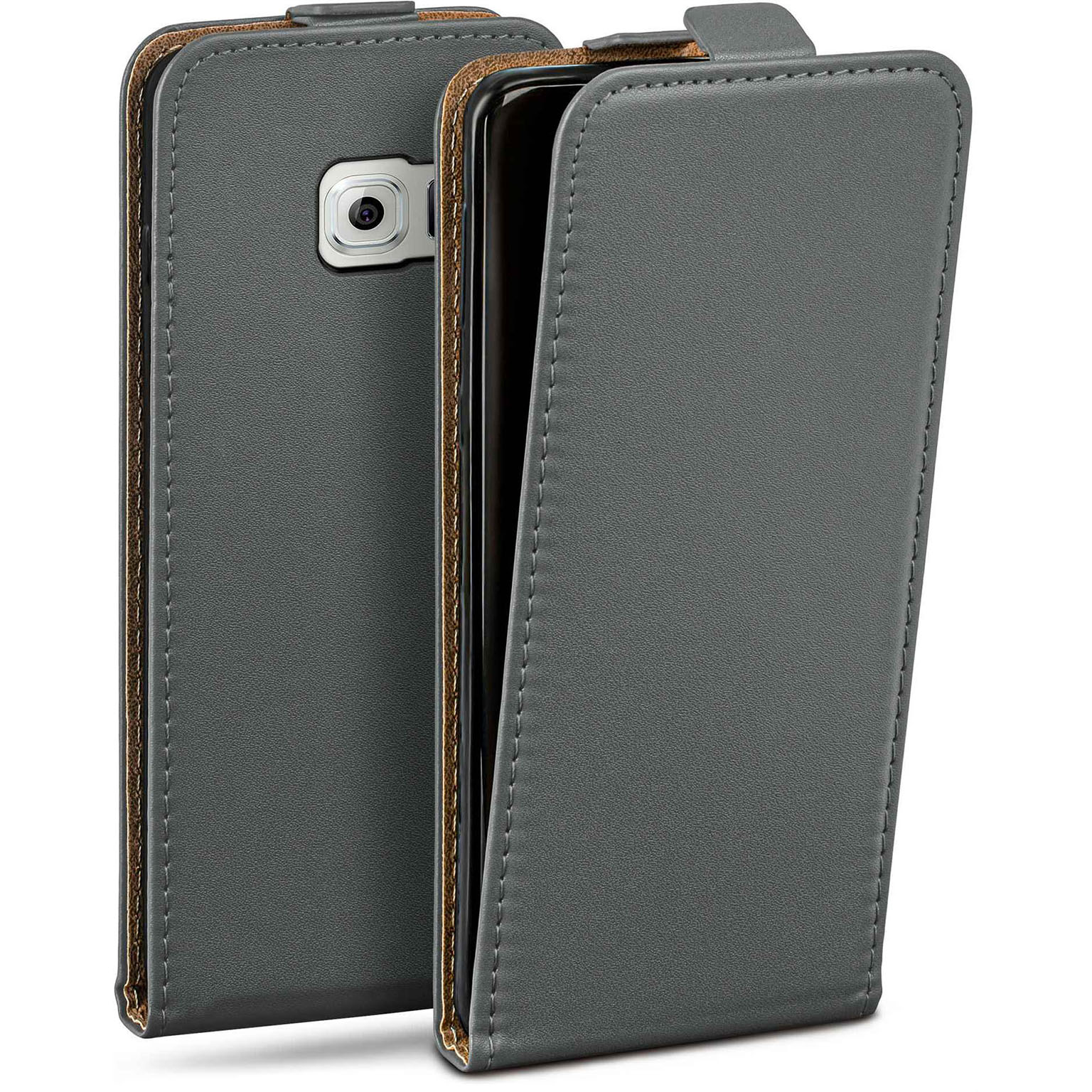 moex Flip Case Samsung Galaxy S6 Klapphülle Leder Optik – Weiteres Produktbild 1