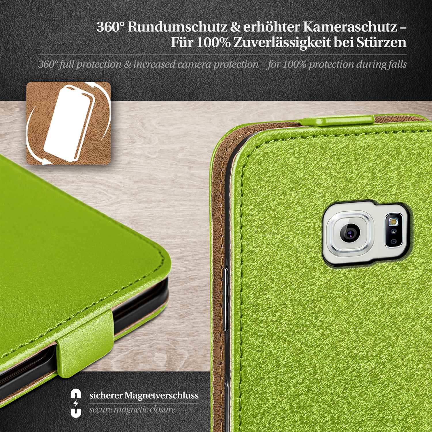 moex Flip Case Samsung Galaxy S6 Klapphülle Leder Optik – Weiteres Produktbild 3 moex Flip Case Samsung Galaxy S6 Klapphülle Leder Optik – Weiteres Produktbild 3