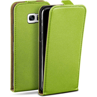 moex moex Flip Case Samsung Galaxy S7 Edge Klapphülle Leder Optik – Lime-Green