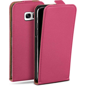 moex moex Flip Case Samsung Galaxy S7 Edge Klapphülle Leder Optik – Berry-Fuchsia