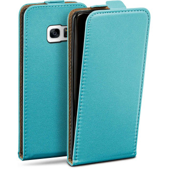 moex moex Flip Case Samsung Galaxy S7 Klapphülle Leder Optik – Aqua-Cyan