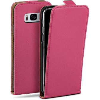 moex moex Flip Case Samsung Galaxy S8 Plus Klapphülle Leder Optik – Berry-Fuchsia