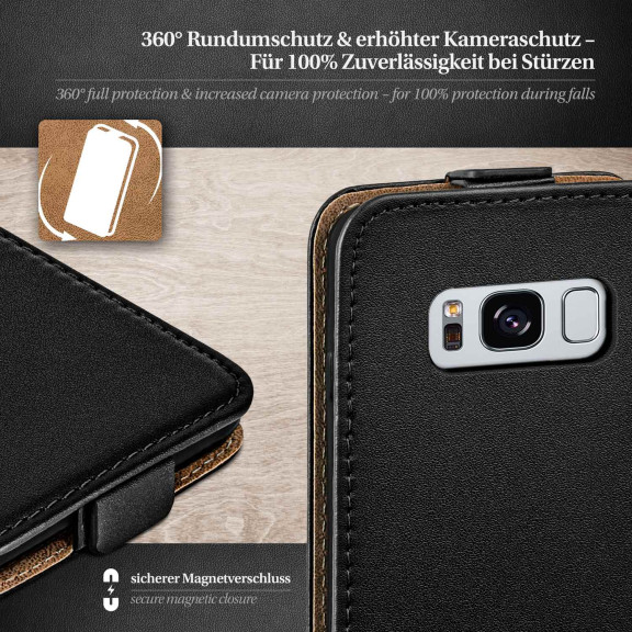 moex Flip Case Samsung Galaxy S8 Plus Klapphülle Leder Optik – Weiteres Produktbild 3