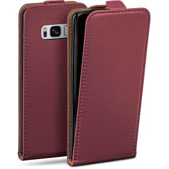 moex Flip Case Samsung Galaxy S8 Klapphülle Leder Optik – Maroon-Red moex Flip Case Samsung Galaxy S8 Klapphülle Leder Optik – Maroon-Red