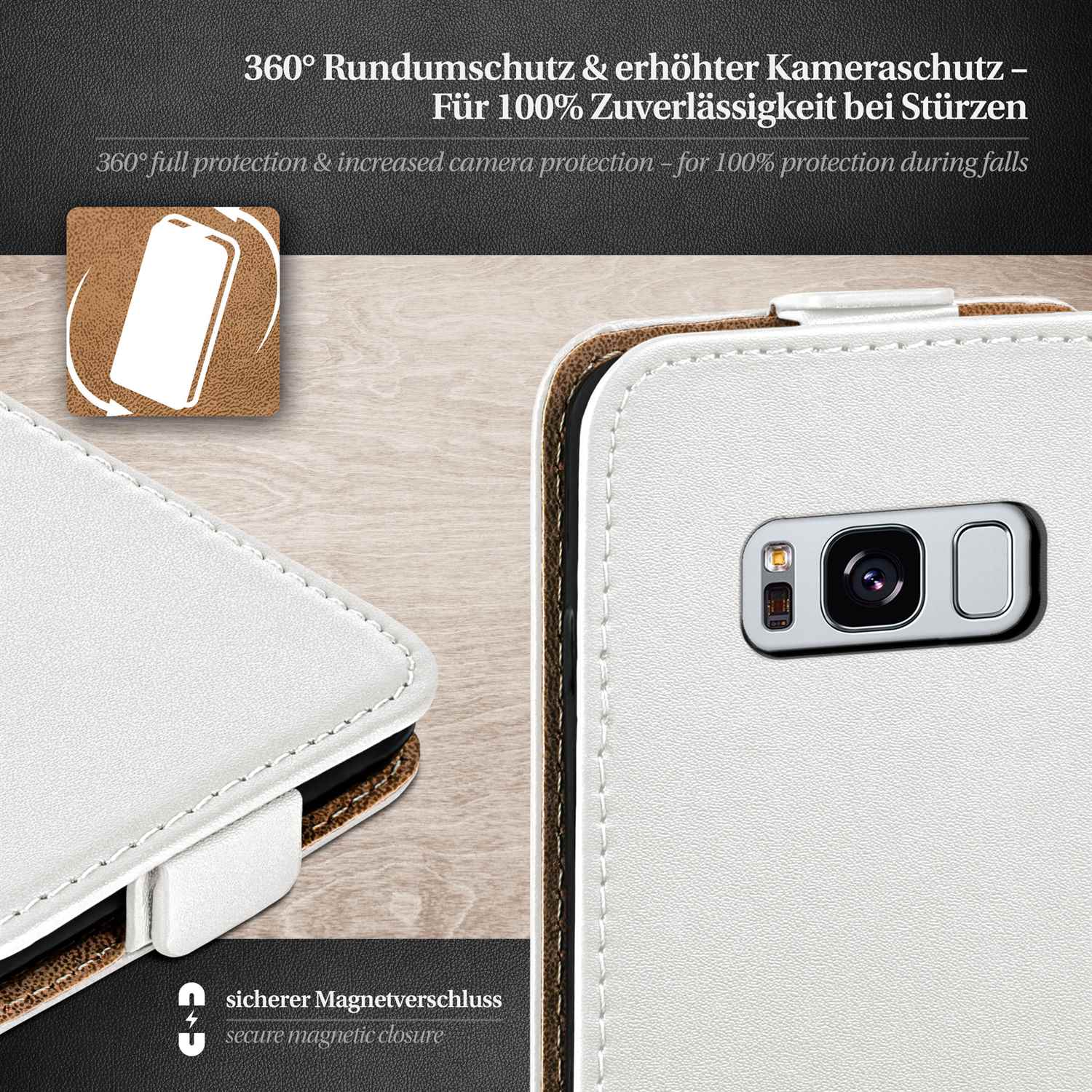 moex Flip Case Samsung Galaxy S8 Klapphülle Leder Optik – Weiteres Produktbild 3 moex Flip Case Samsung Galaxy S8 Klapphülle Leder Optik – Weiteres Produktbild 3