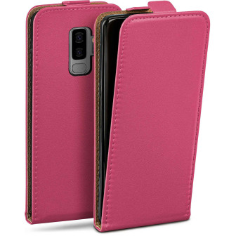moex moex Flip Case Samsung Galaxy S9 Plus Klapphülle Leder Optik – Berry-Fuchsia