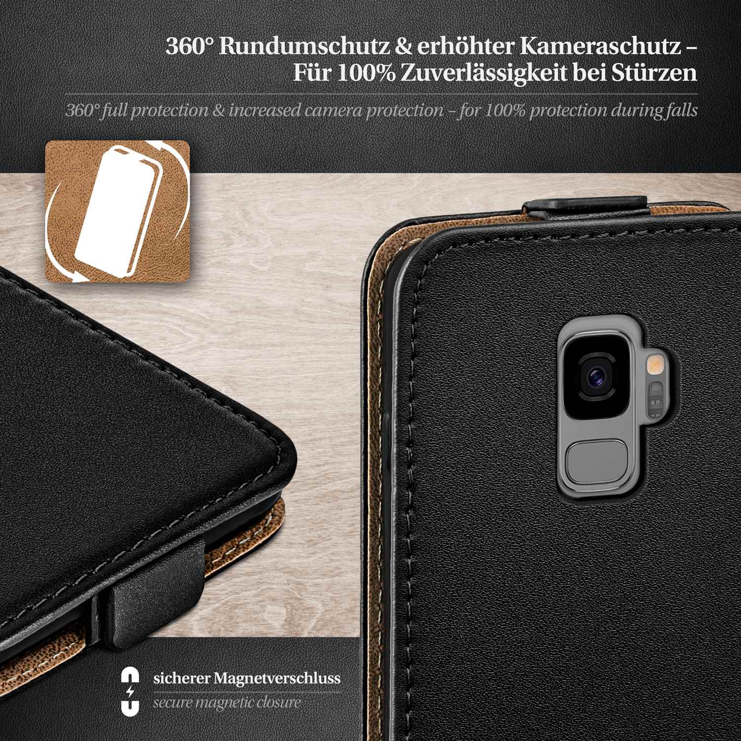 moex Flip Case Samsung Galaxy S9 Klapphülle Leder Optik – Weiteres Produktbild 3 moex Flip Case Samsung Galaxy S9 Klapphülle Leder Optik – Weiteres Produktbild 3