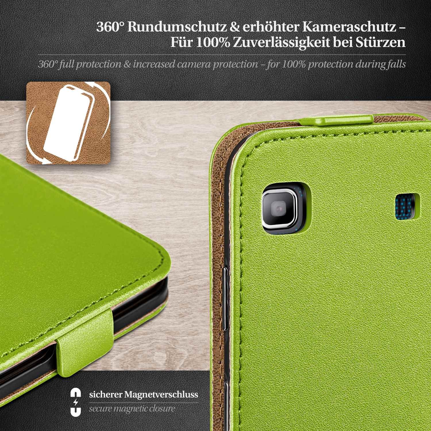 moex Flip Case Samsung Galaxy S Plus Klapphülle Leder Optik – Weiteres Produktbild 3 moex Flip Case Samsung Galaxy S Plus Klapphülle Leder Optik – Weiteres Produktbild 3
