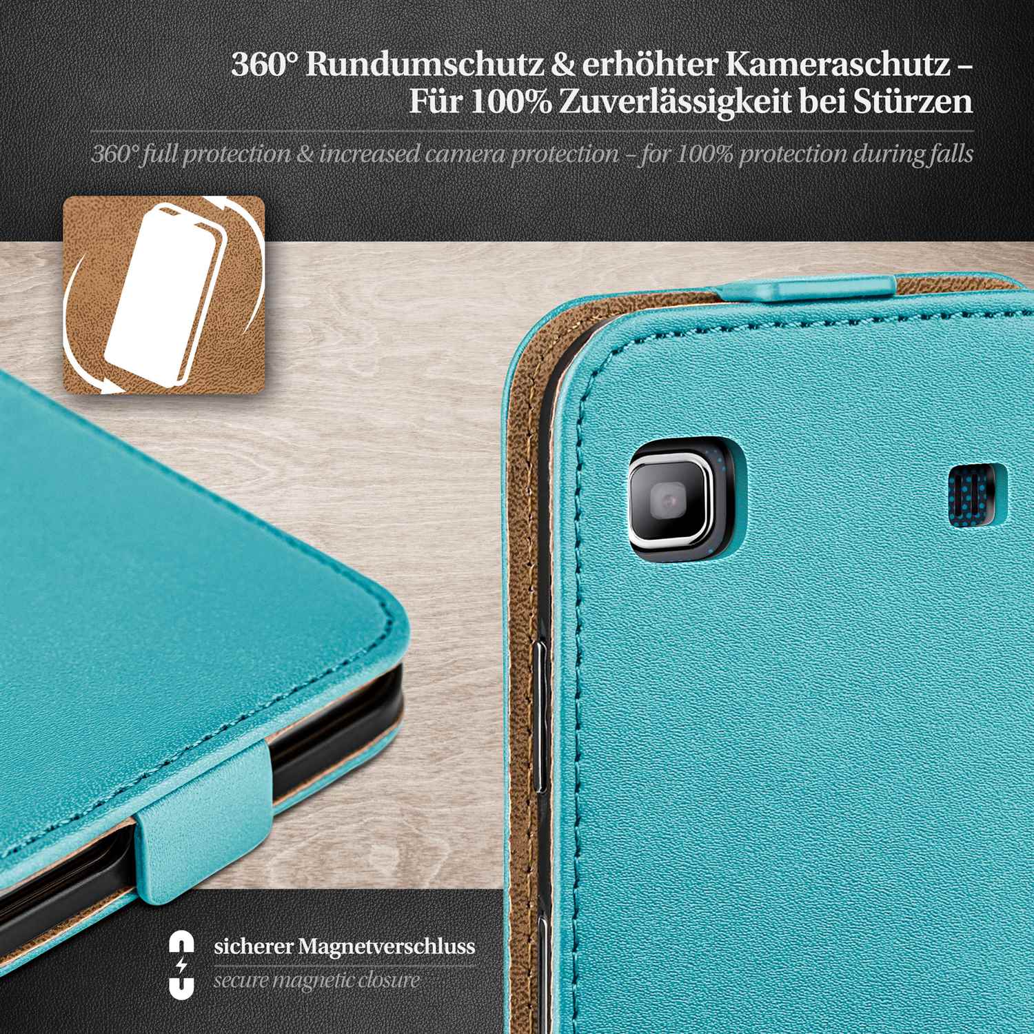 moex Flip Case Samsung Galaxy S Plus Klapphülle Leder Optik – Weiteres Produktbild 3 moex Flip Case Samsung Galaxy S Plus Klapphülle Leder Optik – Weiteres Produktbild 3