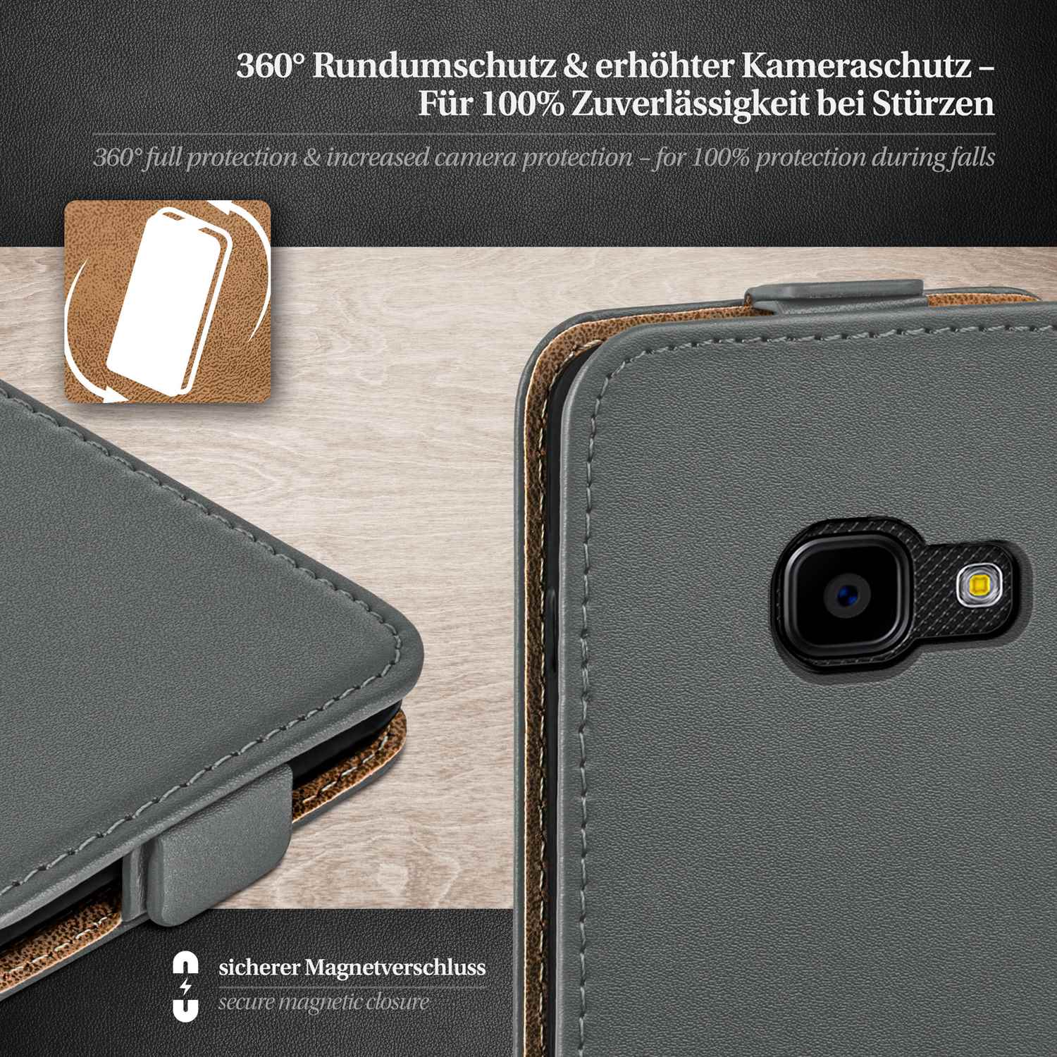 moex Flip Case Samsung Galaxy Xcover 4 Klapphülle Leder Optik – Weiteres Produktbild 3 moex Flip Case Samsung Galaxy Xcover 4 Klapphülle Leder Optik – Weiteres Produktbild 3