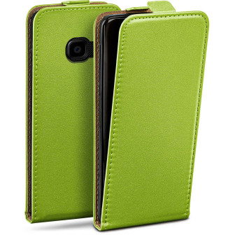 moex Flip Case Samsung Galaxy Xcover 4 Klapphülle Leder Optik – Lime-Green