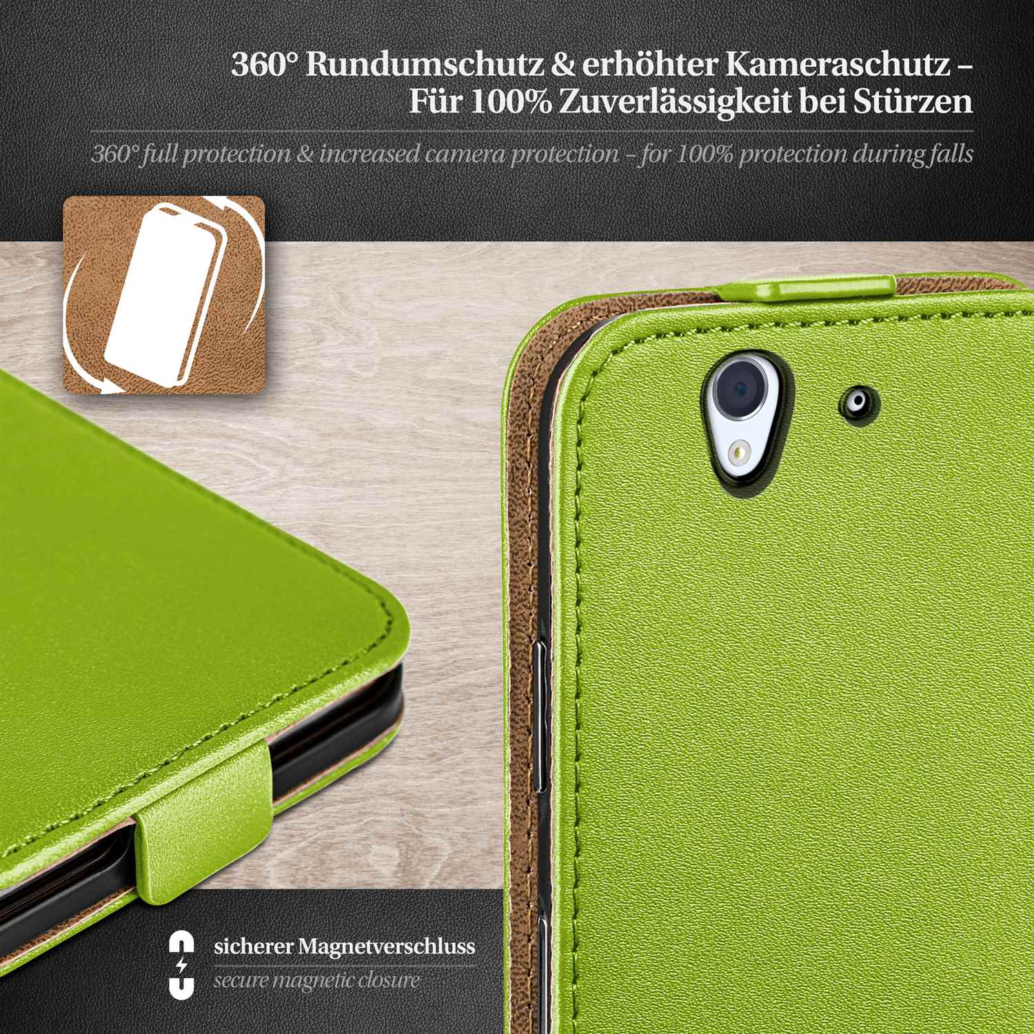 moex Flip Case Sony Xperia Z Klapphülle Leder Optik – Weiteres Produktbild 3 moex Flip Case Sony Xperia Z Klapphülle Leder Optik – Weiteres Produktbild 3