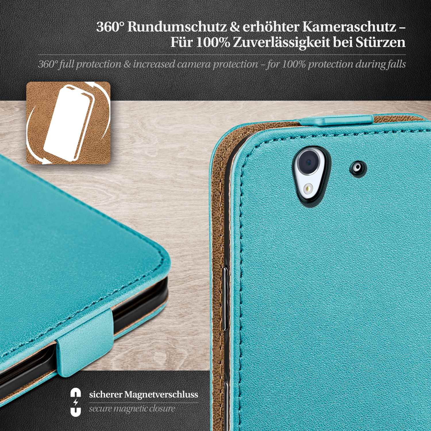 moex Flip Case Sony Xperia Z Klapphülle Leder Optik – Weiteres Produktbild 3 moex Flip Case Sony Xperia Z Klapphülle Leder Optik – Weiteres Produktbild 3