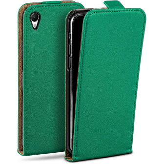 moex moex Flip Case Sony Xperia Z1 Klapphülle Leder Optik – Emerald-Green