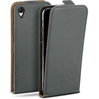 moex Flip Case Sony Xperia Z1 Klapphülle Leder Optik – Anthracite-Gray moex Flip Case Sony Xperia Z1 Klapphülle Leder Optik – Anthracite-Gray
