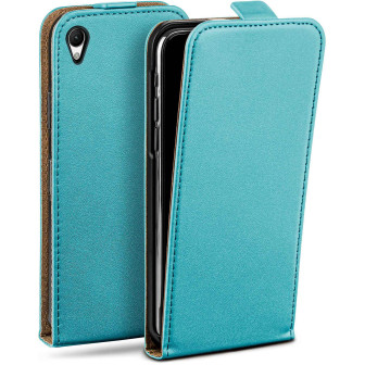 moex moex Flip Case Sony Xperia Z2 Klapphülle Leder Optik – Aqua-Cyan