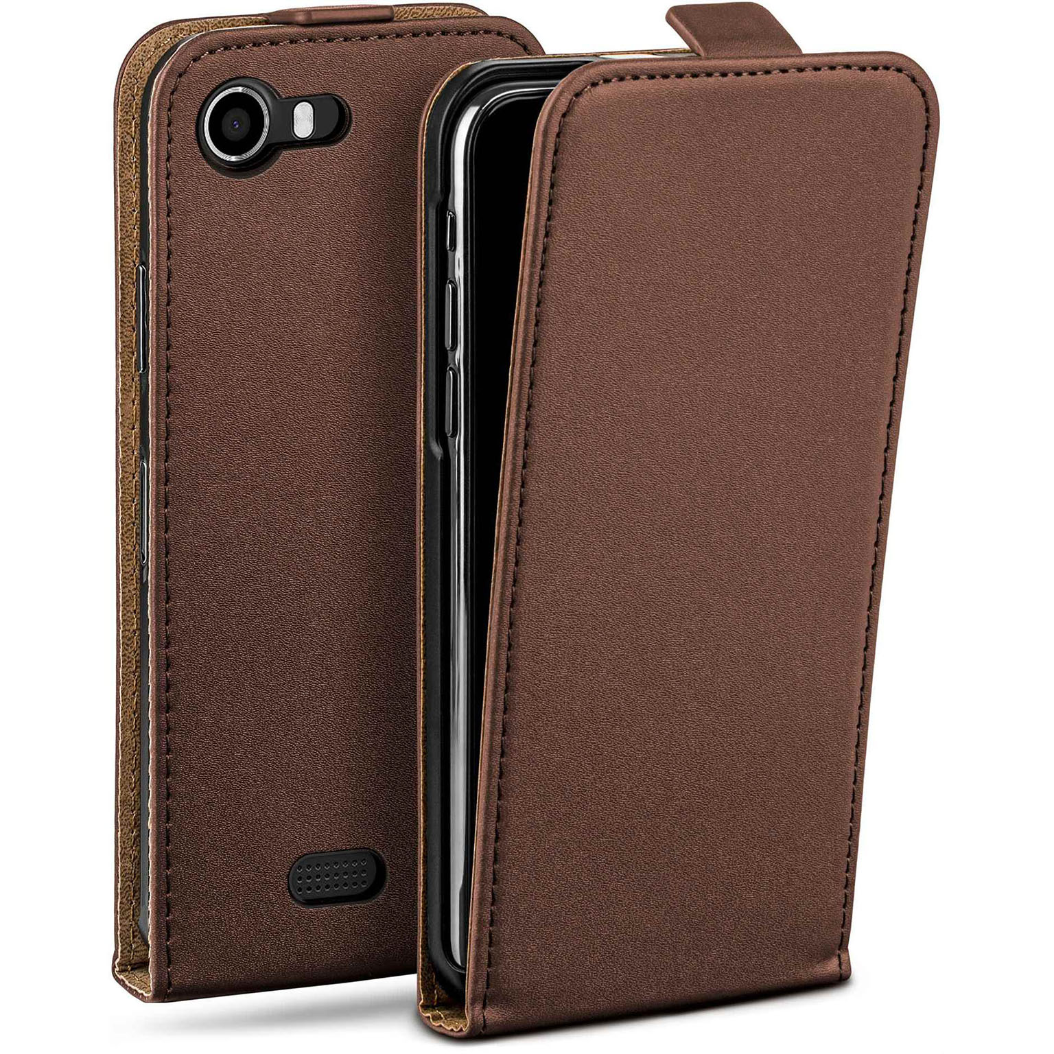 moex Flip Case Wiko Lenny Klapphülle Leder Optik Hauptbild
