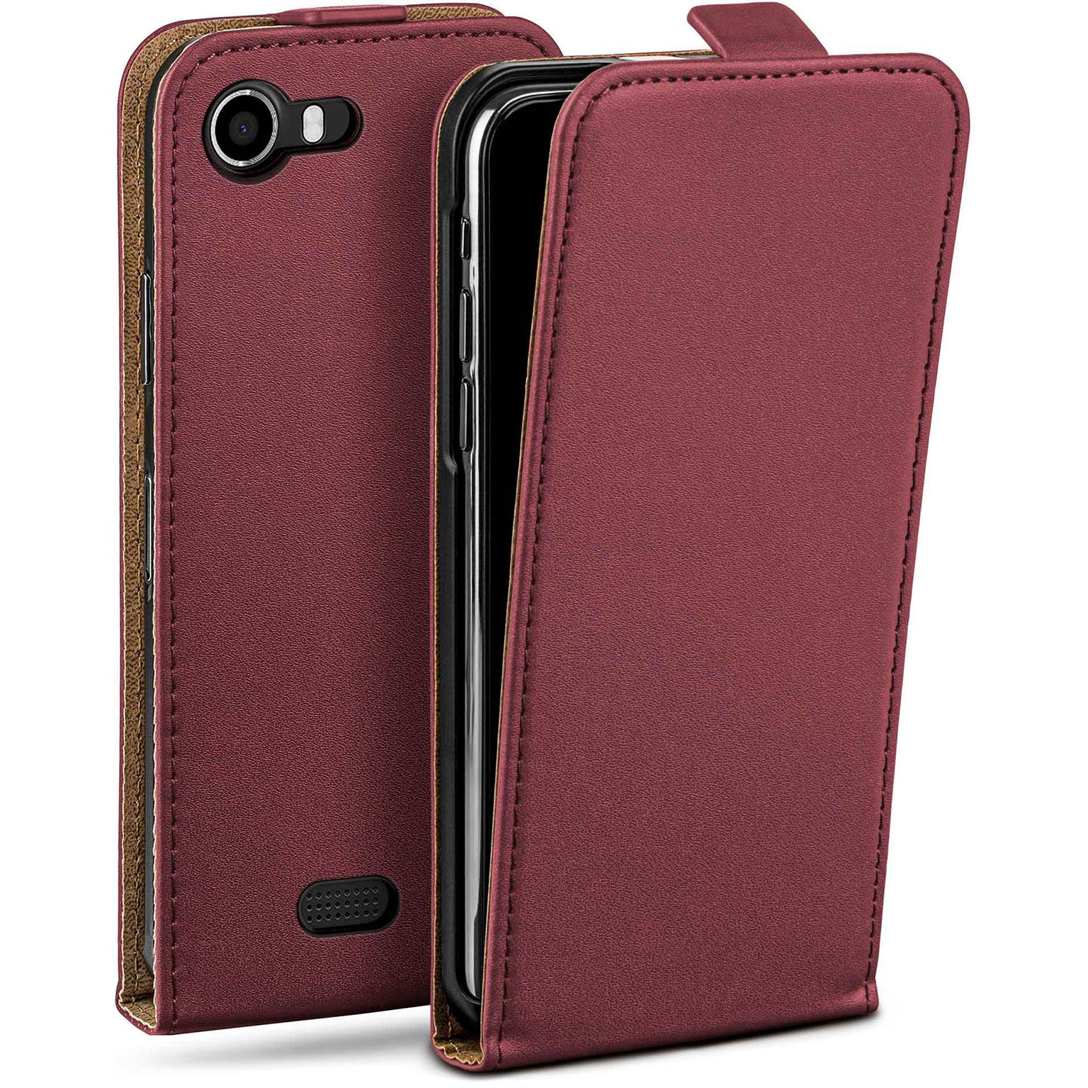 moex Flip Case Wiko Lenny Klapphülle Leder Optik Hauptbild
