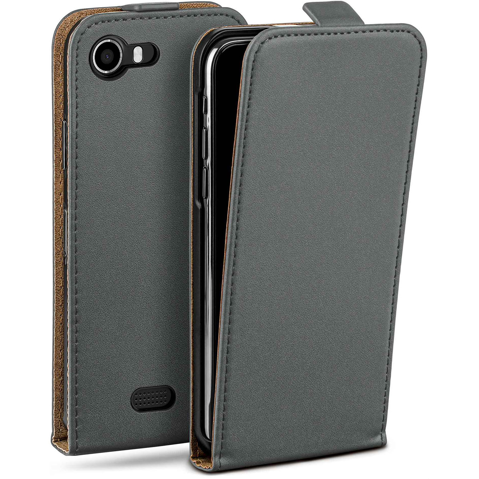 moex Flip Case Wiko Lenny Klapphülle Leder Optik Hauptbild