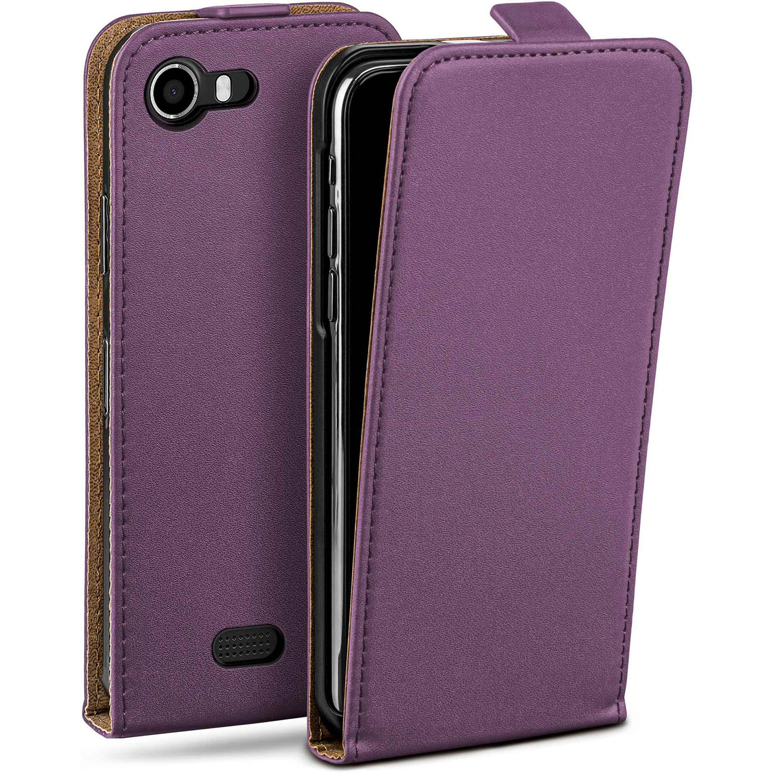moex Flip Case Wiko Lenny Klapphülle Leder Optik Hauptbild