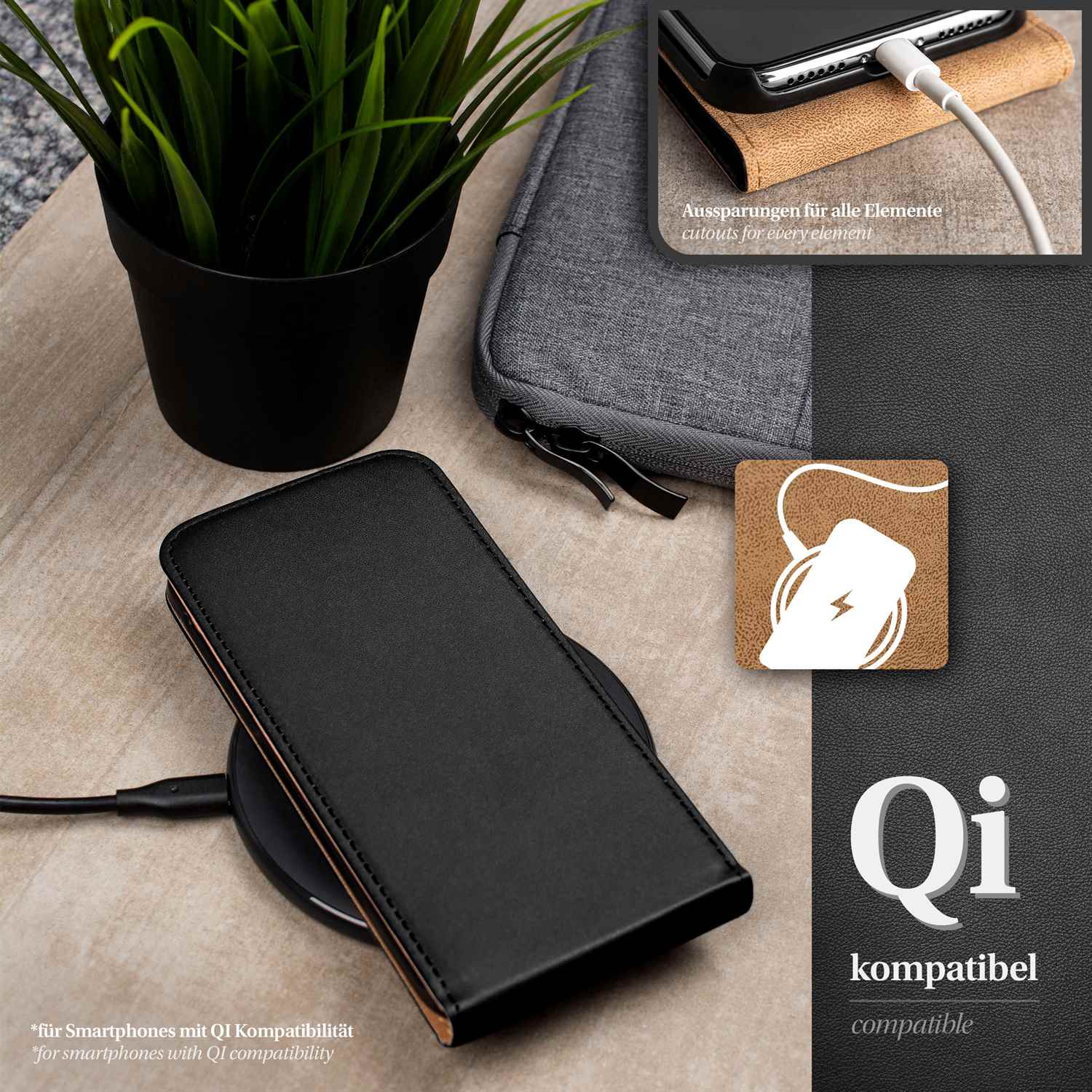 moex Flip Case Wiko Lenny Klapphülle Leder Optik – Weiteres Produktbild 5