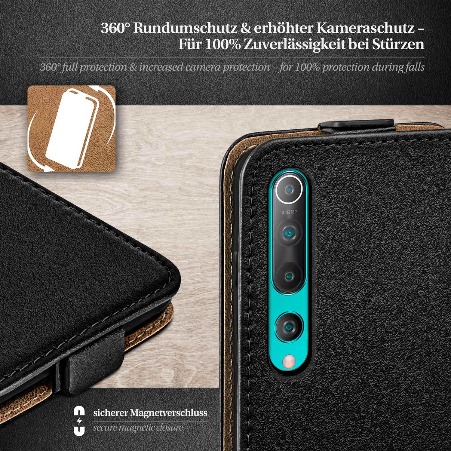 moex Flip Case Xiaomi Mi 10 Klapphülle Leder Optik – Weiteres Produktbild 3