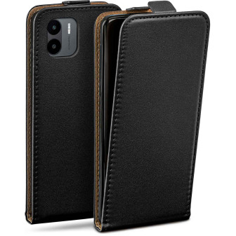 moex Flip Case Redmi A1 Klapphülle Leder Optik – Deep-Black