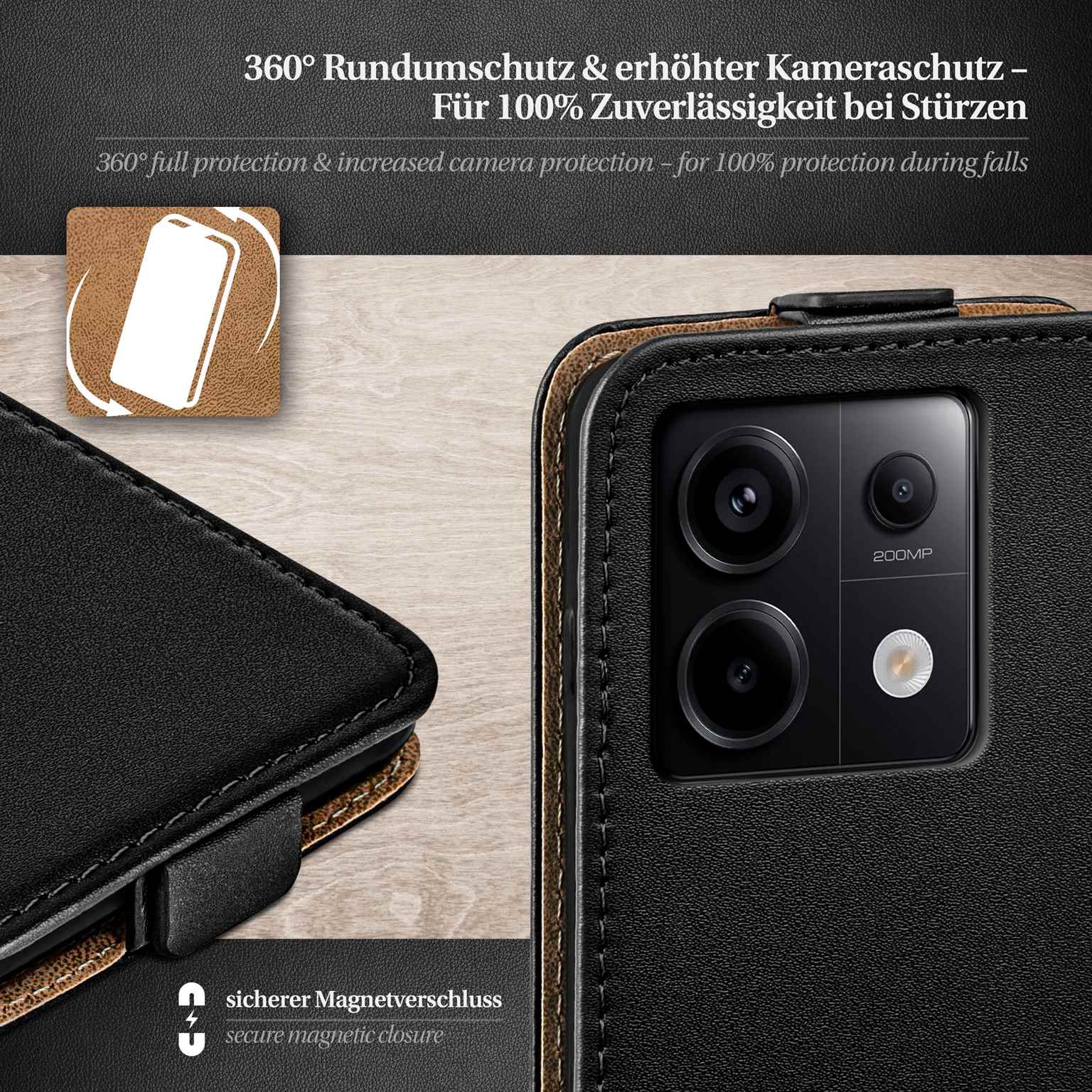 moex Flip Case Redmi Note 13 Pro 5G Klapphülle Leder Optik – Weiteres Produktbild 3 moex Flip Case Redmi Note 13 Pro 5G Klapphülle Leder Optik – Weiteres Produktbild 3