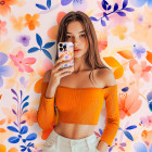 ONEFLOW Flower Cover iPhone 15 Pro Blumen Muster – Weiteres Produktbild 3