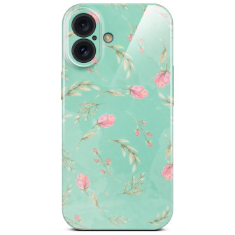 ONEFLOW Flower Cover iPhone 16 Blumen Muster – Mint Blossom ONEFLOW Flower Cover iPhone 16 Blumen Muster – Mint Blossom